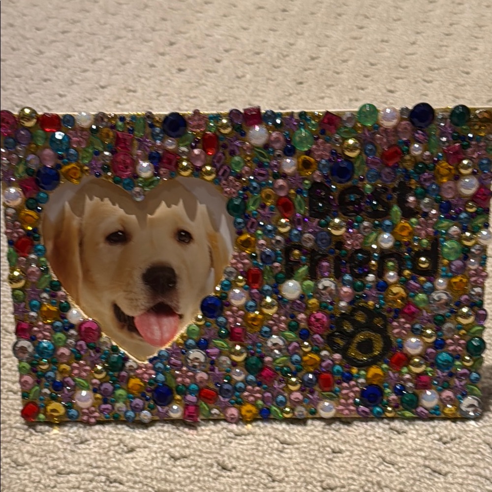 New Homemade Best Friend Heart Gems Picture Frane